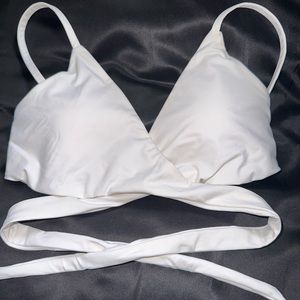White double lined Lululemon bikini wrap top